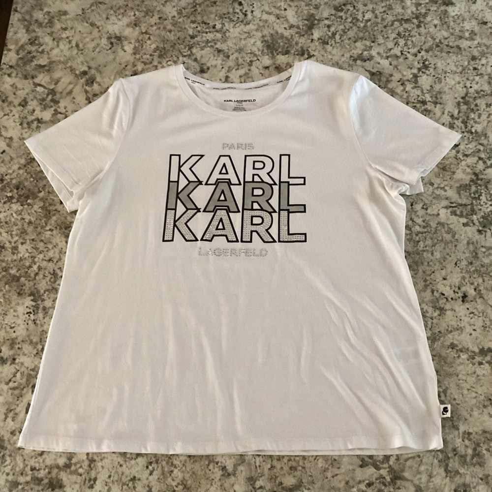 Karl Lagerfeld Women’s Graphic White Tee